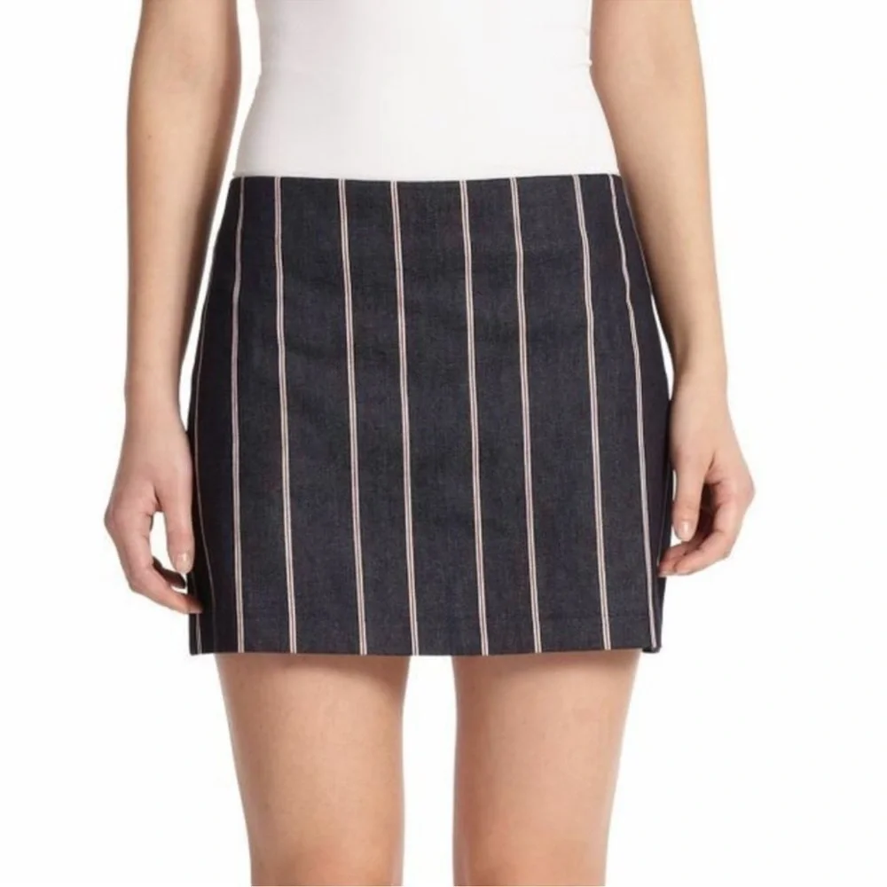 EUC - T by Alexander Wang - Striped Denim Skirt - size 8